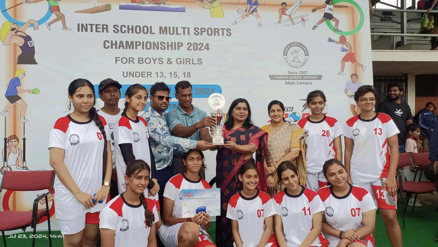 Girls team representing inter-school sports development