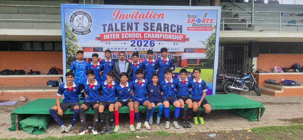 Blue football squad at the Talent Search Championship